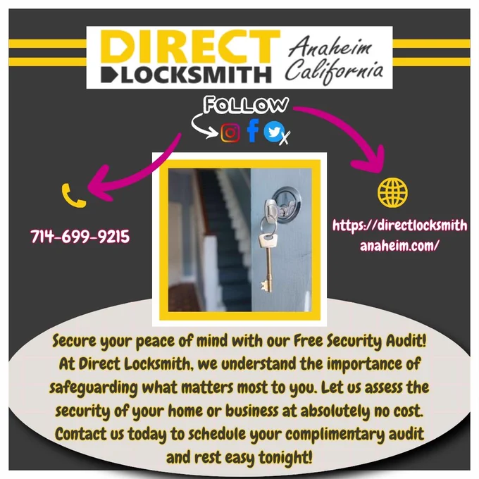 👇 | Contact us at:
☎ | 714-699-9215
🌐 | Visit https://directlocksmithanaheim.com
