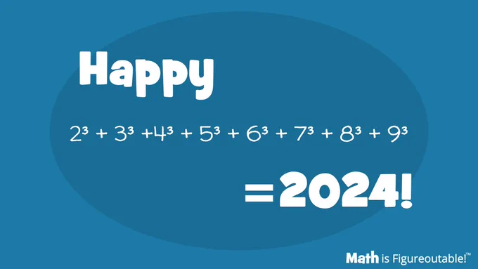 Happy (2^3) (3^3) (4^3) (5^3) (6^3) (7^3) (8^3)  (9^3) =2024