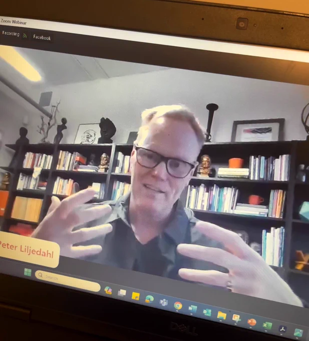 Image of Peter Liljedahl sharing about the new books of tasks for Building Thinking Classrooms