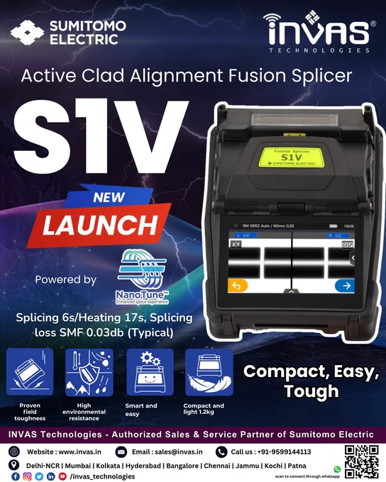 s1v splicing machine from sumitomo electric and invas technologies