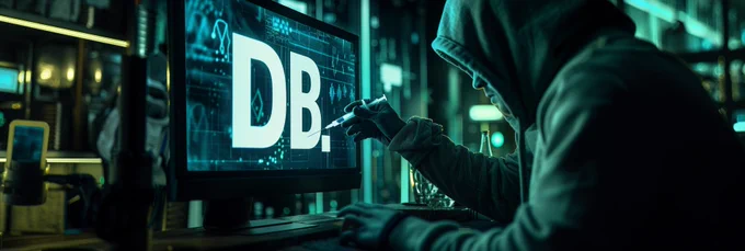 A hacker injecting some code into a database
