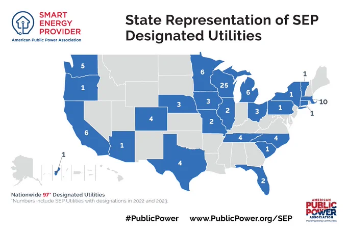Map: State Representation of SEP Designated Utilities