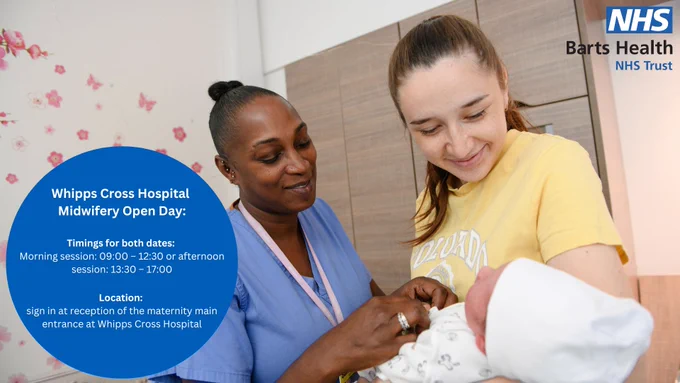 Mother and baby being supported by midwife.