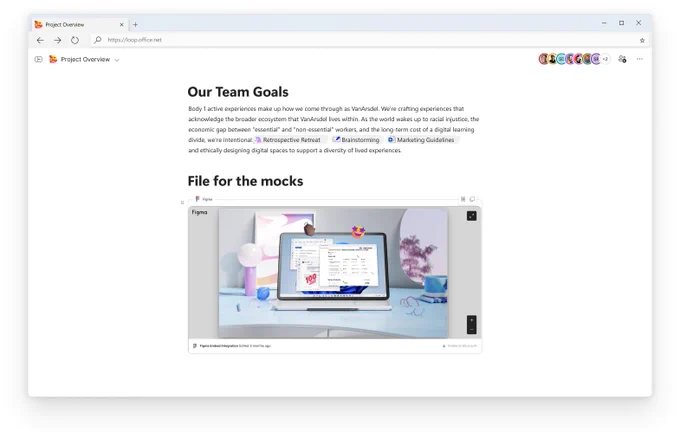 Figma embedded in Microsoft Loop