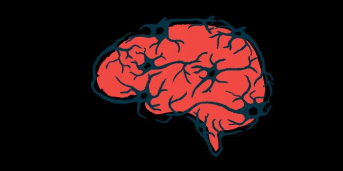 An illustration shows neurons, or nerve cells, in the human brain, shown in profile.