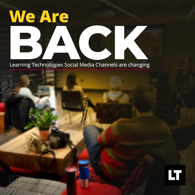 Learning Technologies Social Media Channels are changing and we are happy to announce that.