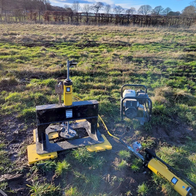 Ground screw load testing | No More Digging