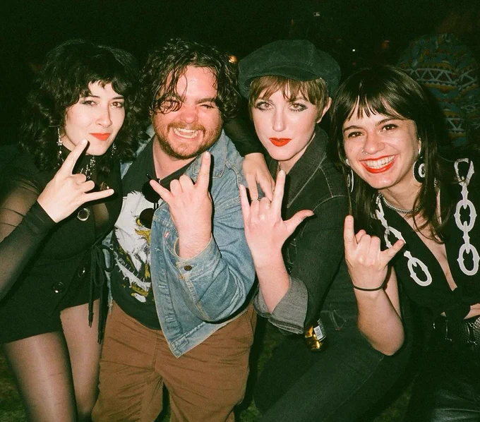 Shadow Show poses with Ryan Patrick Hooper at a gig