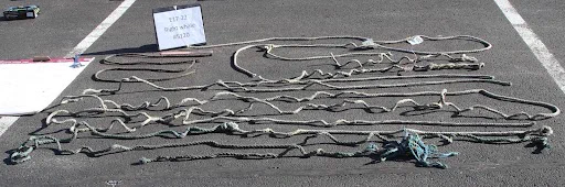 Rope laid out on pavement. Credit: NOAA Fisheries
