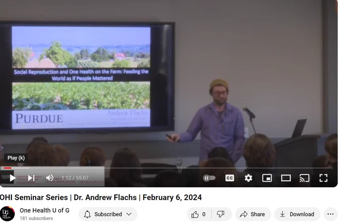 A still from Dr. Andrew Flachs seminar at the University of Guelph on February 6, 2024.