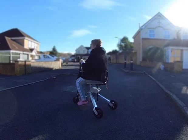 Person in street on the 3Scooter by Supersmith.