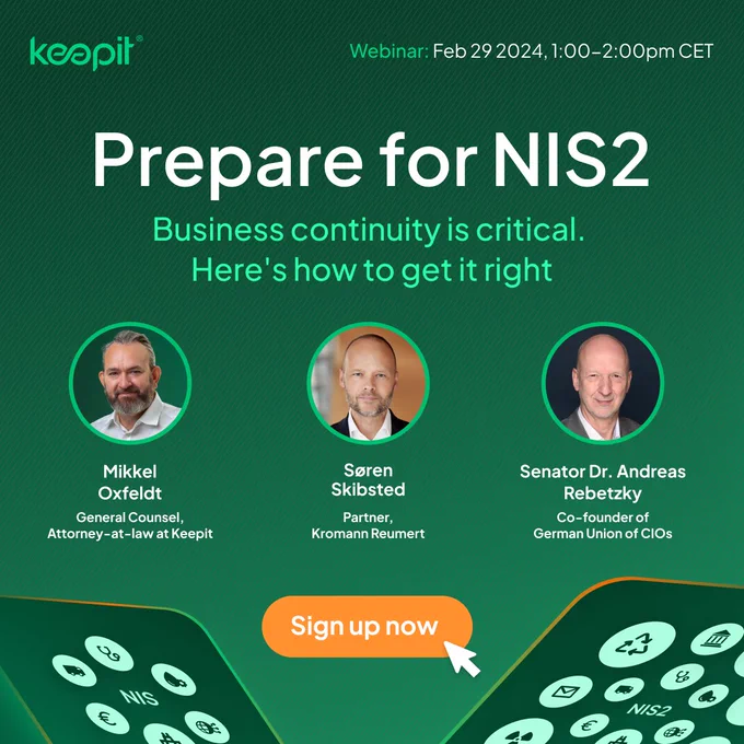 Prepare for NIS2, join the NIS2 preparation webinar.