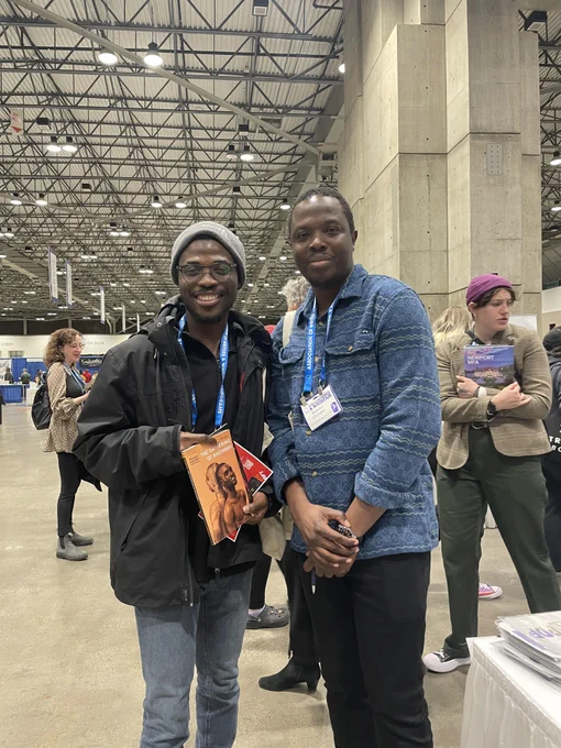 Adefemi with Nigerian poet Romeo Oriogun