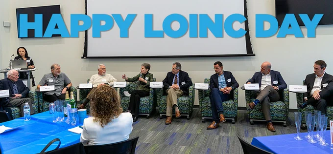 A panel discusses 30 years of LOINC at a special event on Feb. 14, 2024 at Regenstrief Institute.