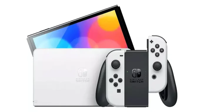 Nintendo Switch OLED product artwork.