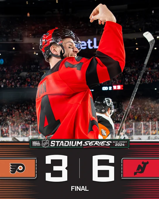 Final Score: Devils defeat Flyers 6-3
