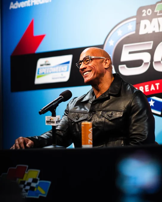Dwayne Johnson at the DAYTONA 500. 
