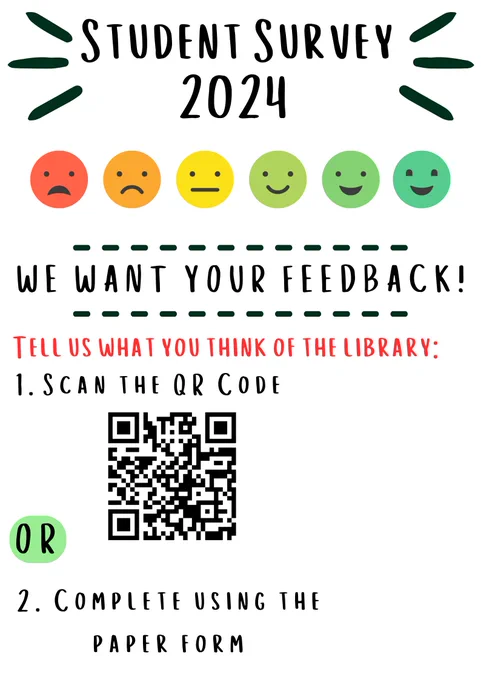 Poster for the Library Student Survey