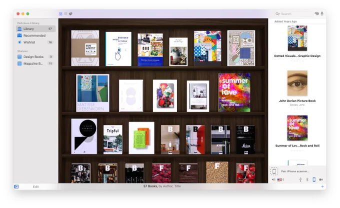 Categorizing my design books in Delicious Library 3.