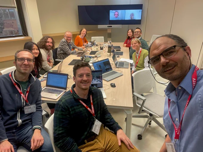 The BiCOME Team around the table at the ESA Headquarters in ESRIN