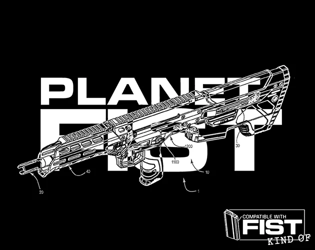 PF logo with a bullpup rifle
