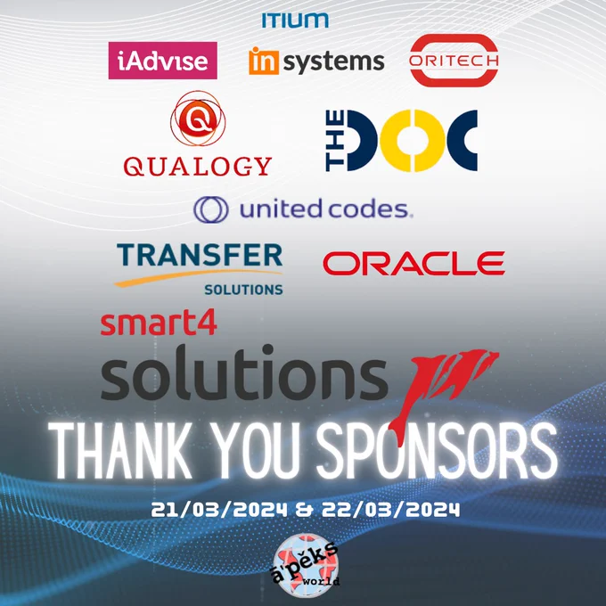 Smart4Solutions, Oracle, Transfer Solutions, United Codes, The DOC, Qualogy, Oritech, inSystems, iAdvise, ITIUM