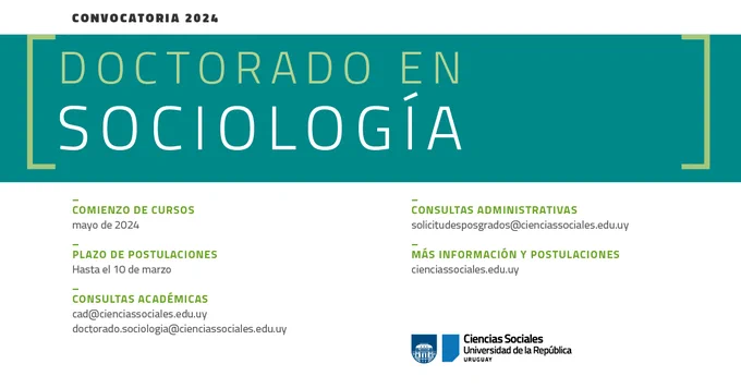 Afiche del doctorado de Sociología