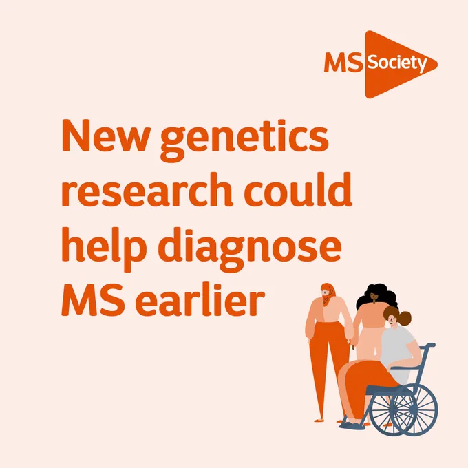 image shows the text 'New genetics research could help diagnose MS earlier'