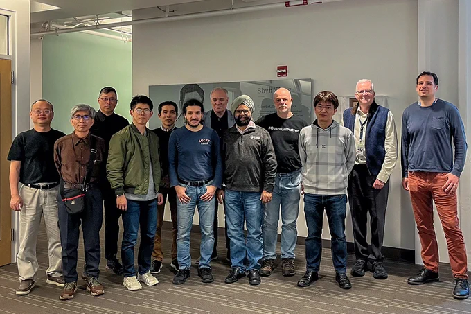 Shota Nagayama, Rod Van Meter, and the Quantum Japan team with Berkeley Lab quantum researchers Inder Monga, Jonathan Carter, Bert De Jong, Wenji Wu, Chin Guok, Erhan Saglamyurek, and Ezra Kissel.
