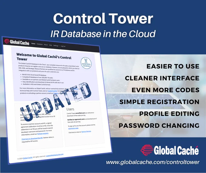 Screen shot of Control Tower and bullet points describing ease of use, new interface, more codes, profile editing, etc. 