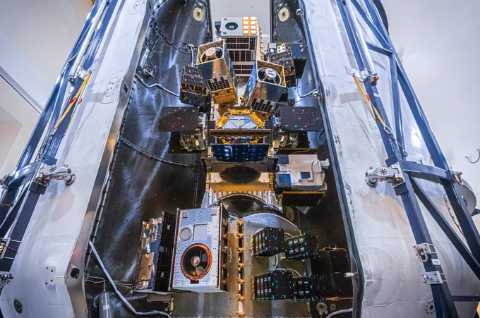 SpaceX Transporter-10 launch stack. Credit: SpaceX