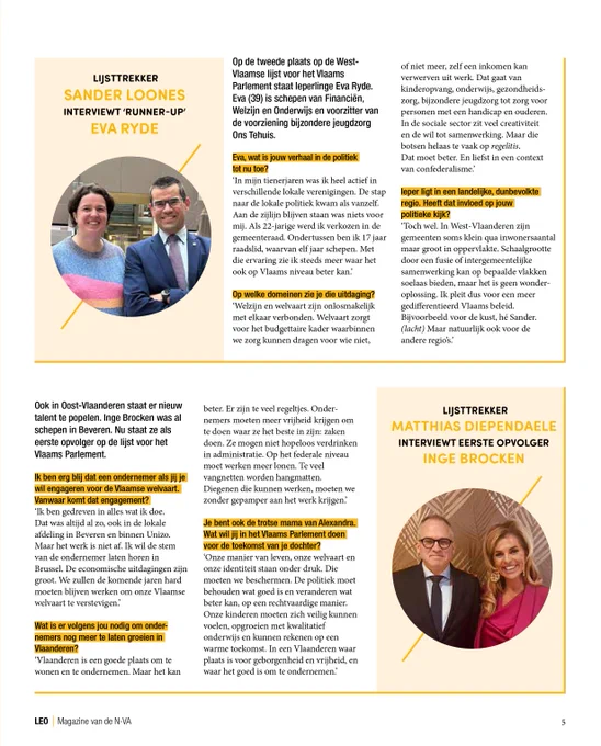 Sander Loones interviewt zijn runner-up Eva Ryde. 