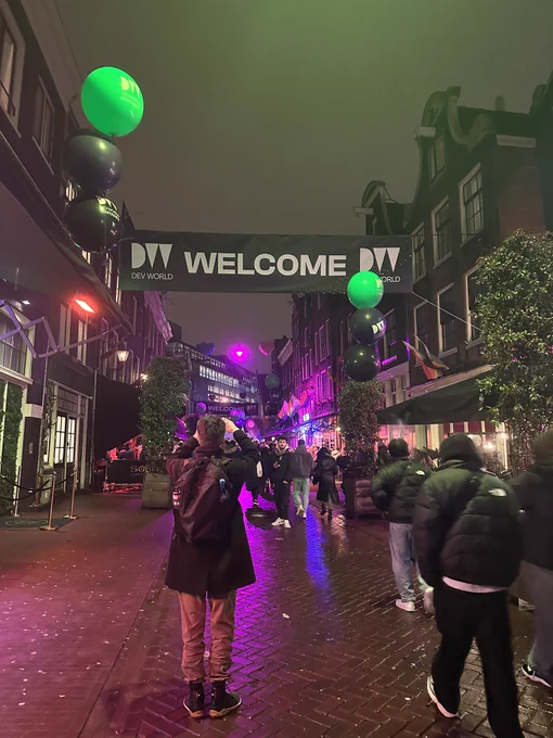 After party street for DevWorld sponsored by STORYBLOK