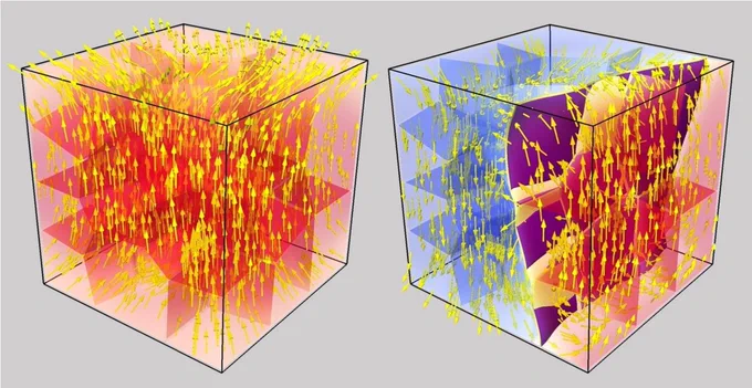 Scientific illustration showing the computation of magnetic domains in permanent magnets.

© Alexander Kovacs, Universität für Weiterbildung Krems