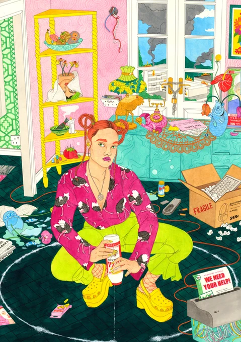 Image shows a portrait by artist Laura Callaghan. 