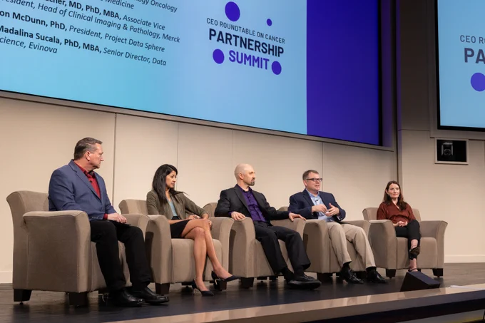 Panelists at the 2024 CEO Roundtable on Cancer Partnership Summit. 