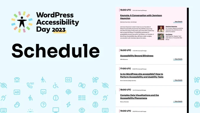 Access the entire 2023 collection of videos and continue to learn about website accessibility best practices for WordPress websites.