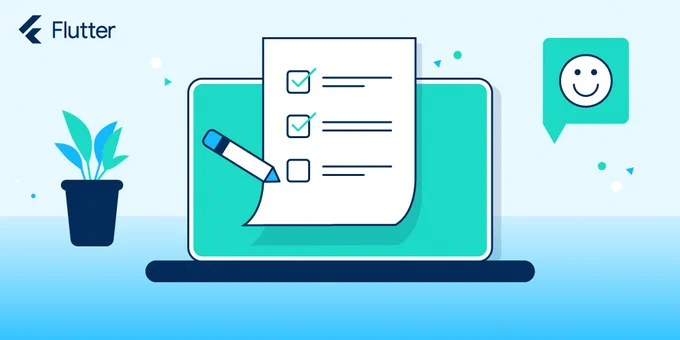 A checklist graphic layered on top of a laptop graphic.