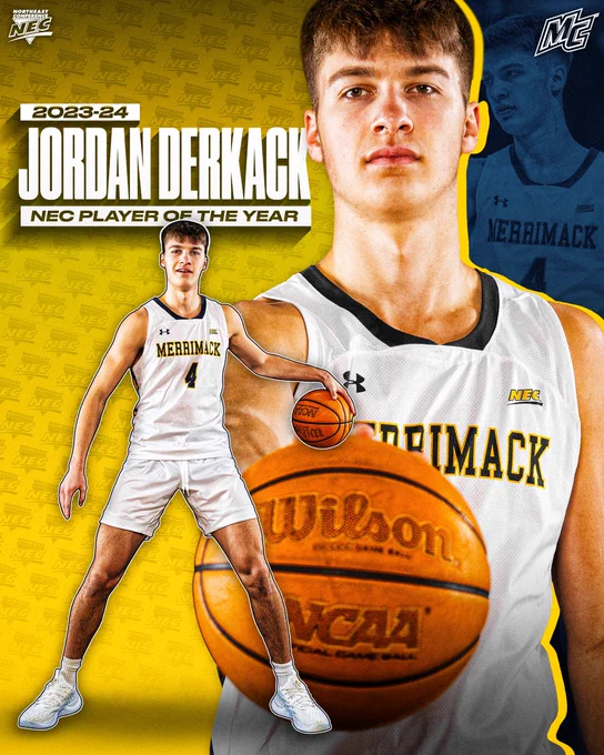 2024 NEC Men's Basketball Player of the Year: Merrimack sophomore Jordan Derkack