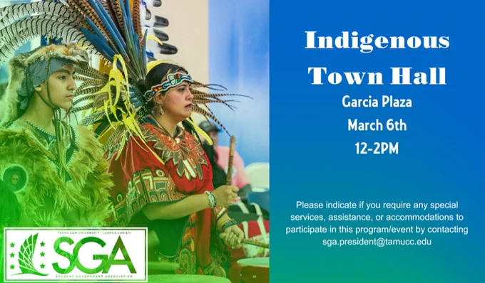 Indigenous Town Hall. Garcia Plaza March 6, 12-2pm. 