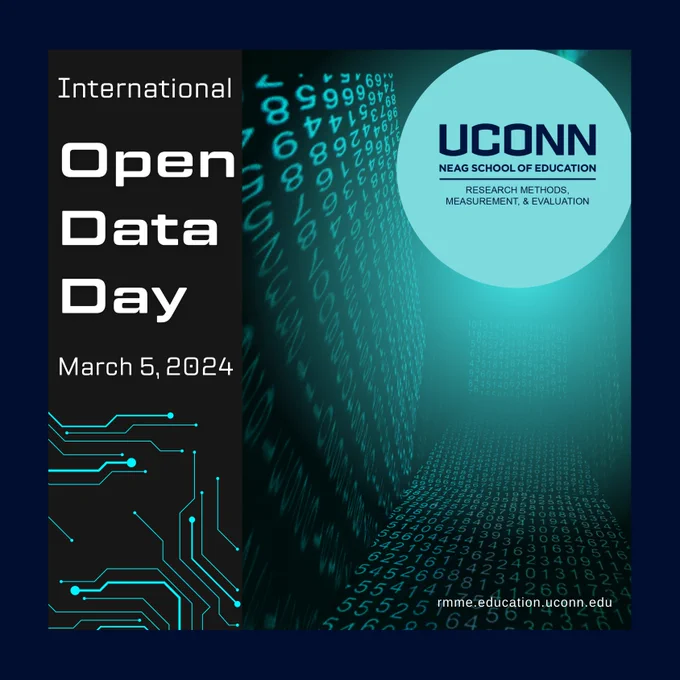 It’s #OpenDataDay! Let’s celebrate the movement toward #OpenAccess #Data for all!

https://rmme.education.uconn.edu/
#UConn #Online #Research #Methods #Measurement #Evaluation

#ShareData #OpenData #DataScience #DataRepository #Technology #OpenScience