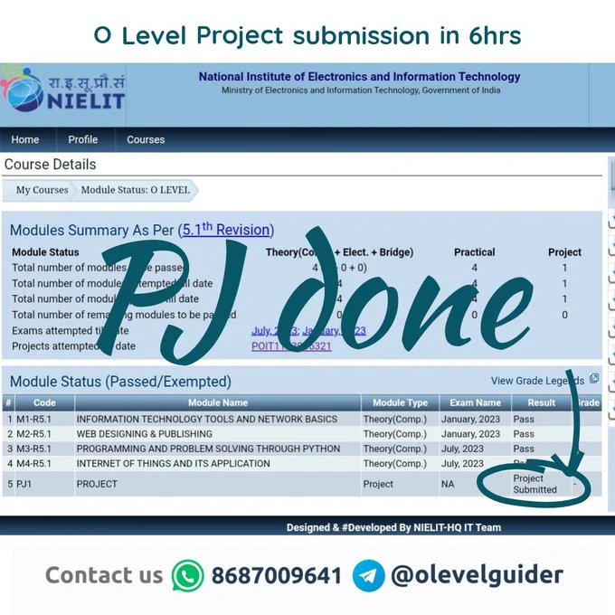 O Level Project Submission for direct and Institute candidate by Guider (MCA) ₹400 with 100% guaranteed. WhatsApp 8687009641 
(O level Project offer for group members)

O Level project kaise submit kare | How to submit O Level Project Online direct & institute | O Level project submission | O Level project guide | O Level project for direct candidate | O Level project kaise banaye | O Level project for institute candidate | O Level project | O Level project online submission | O Level project topics | O Level project file | O Level project submit kaise dekhe | how to submit O Level project online | O Level project fees | O Level project submit | O Level project submission fees | O Level project submission by guider | Nielit O Level project 2024 | Computer science project | O Level Html Project | O Level Python Project