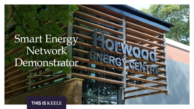Horwood Energy Centre with text 'Smart Energy Network Demonstrator'
