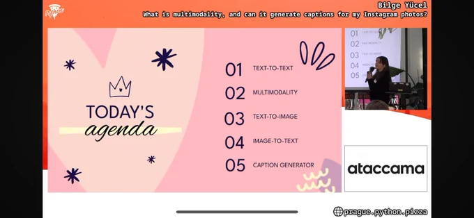 Agenda: text-to-text, multimodality, text-to-image, image-to-text, caption generator