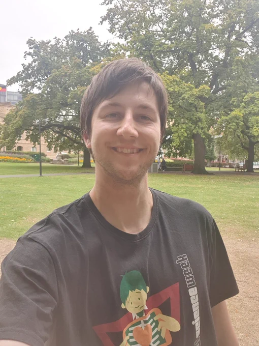 photo of me in front of gardens. I'm wearing a National Science Week T shirt!