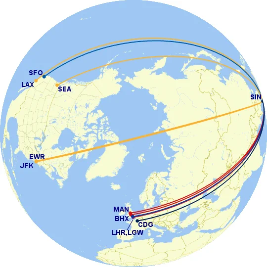 Longest Flights from Singapore
