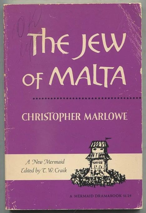 FERNEZE.     A Jew's courtesy;

For he that did by treason work our fall,

By treason hath deliver'd thee to us:

Know, therefore, till thy father hath made good

The ruins done to Malta and to us,

Thou canst not part; for Malta shall be freed,

Or Selim ne'er return to Ottoman.

ファーニーズ(マルタの総督)

ユダヤ人のおもてなしだ。

裏切りによって我々の破滅を企んだ奴が

裏切りによってあなたを我々に提供したのだ。

だから、いいか、あなたの父君がマルタと我々に為した

破滅の跡をつぐなうまでは、あなたを帰らせはせぬ、

つまりだ、マルタが自由を取り戻せばそれで良し、

さもなくばカリマスをトルコ皇帝のもとに戻せはせぬ。

CALYMATH;

Nay, rather, Christians, let me go to Turkey,

In person there to mediate your peace:

To keep me here will naught advantage you.

カリマス(トルコ皇帝の息子)：

いや、キリスト教徒諸君、それより私を

トルコに帰し、諸君との和睦を計らせてくれ、

ここに私をとどまらせても諸君の得にはならぬぞ。