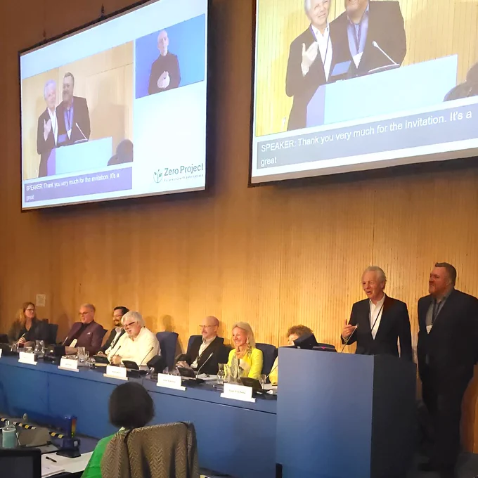 Die Rede die Georg Kapsch und Markus Wurm auf dem Podium gehalten haben