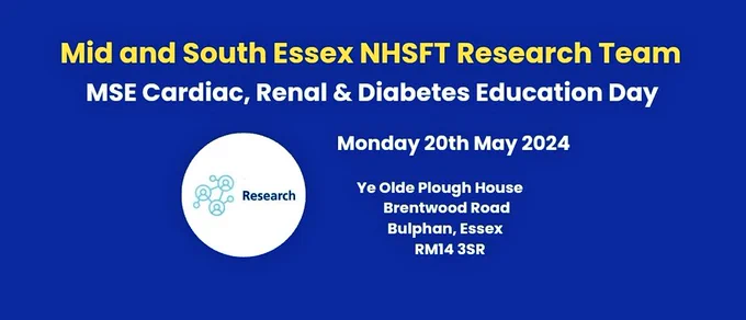 Advert for MSE R&D Cardiac, Renal and Diabetes study day on 20th May