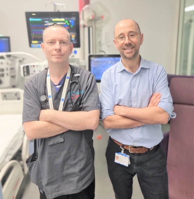 Image of Daniel Hadfield, a Nurse Researcher, and Dr Phil Hopkins, a Medical Consultant from King's College Hospital NHS Foundation Trust.